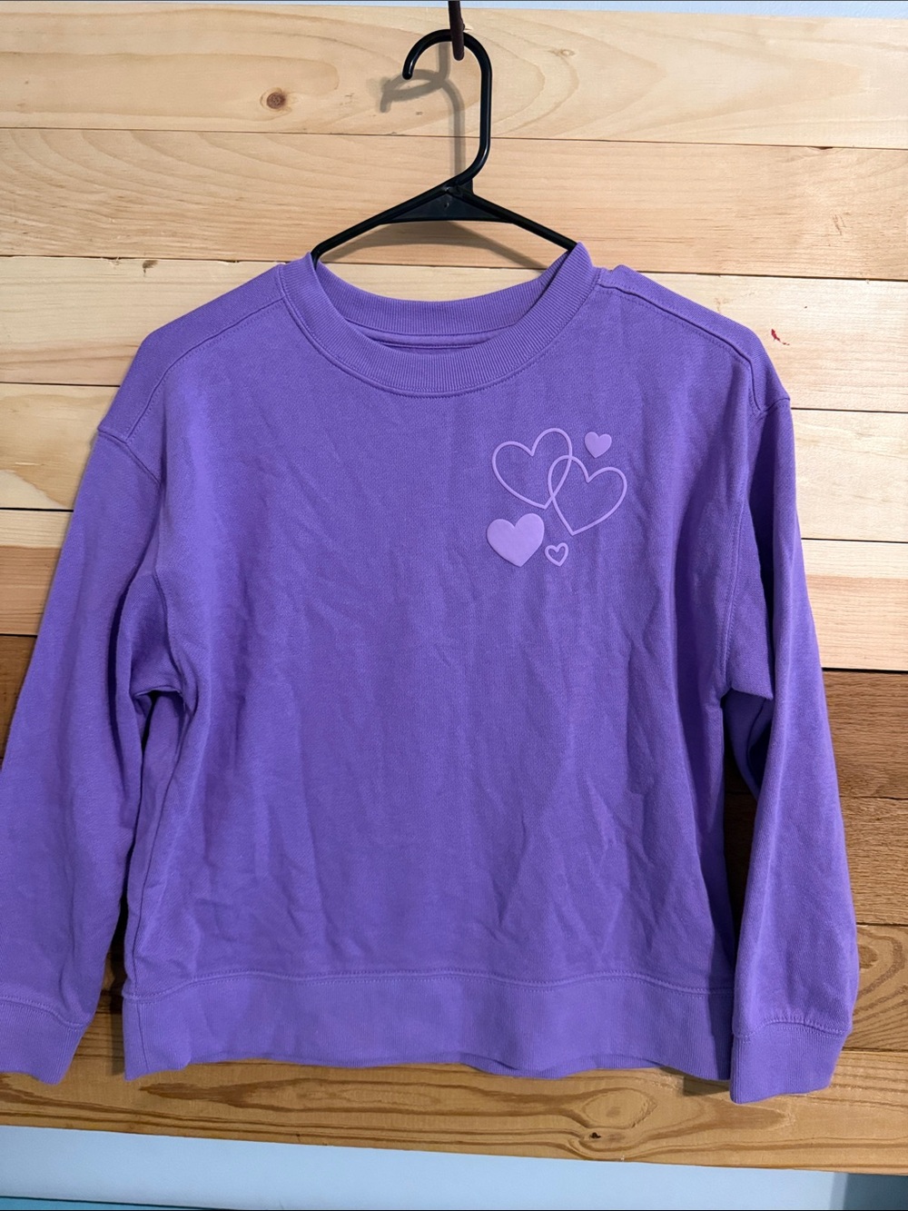 wonder nation Lavender Crewneck Sweatshirt with Heart Graphics